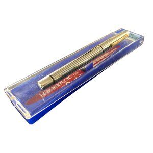 Vtg Pentel Lancelot Liquid Ink Ball Pen Bright Chrome Finish In Original Case